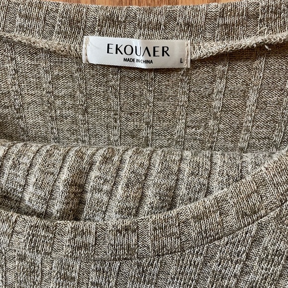 Gray Ribbed Knit Set - Picture 2 of 3